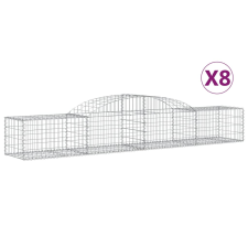vidaXL 8 db íves horganyzott vas gabion kosár 300x50x40/60 cm (3146653) kerti tárolás