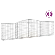 vidaXL 8 db íves horganyzott vas gabion kosár 400x30x100/120 cm (3146872) kerti tárolás