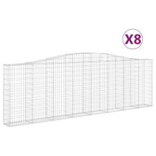 vidaXL 8 db íves horganyzott vas gabion kosár 400x30x120/140 cm (3145845) kerti tárolás