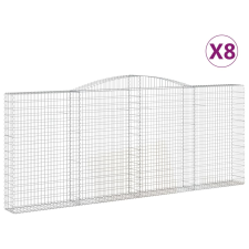 vidaXL 8 db íves horganyzott vas gabion kosár 400x30x160/180 cm (3146911) kerti tárolás