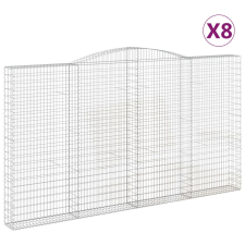 vidaXL 8 db íves horganyzott vas gabion kosár 400x30x220/240 cm (3146950) kerti tárolás