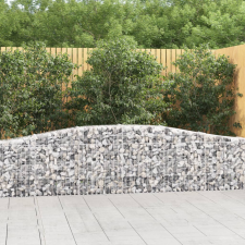 vidaXL 8 db íves horganyzott vas gabion kosár 400x30x60/80 cm kerti dekoráció