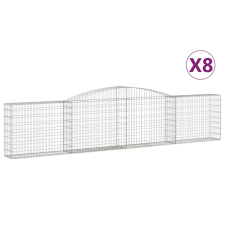 vidaXL 8 db íves horganyzott vas gabion kosár 400x30x80/100 cm (3146859) kerti tárolás