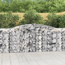 vidaXL 8 db íves horganyzott vas gabion kosár 400x50x100/120 cm kerti dekoráció