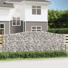vidaXL 8 db íves horganyzott vas gabion kosár 400x50x140/160 cm kerti tárolás