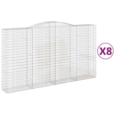 vidaXL 8 db íves horganyzott vas gabion kosár 400x50x220/240 cm (3147080) kerti tárolás