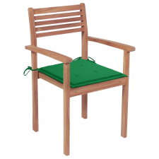 vidaXL 8 db rakásolható tömör tíkfa kerti szék párnákkal (3072605) kerti bútor