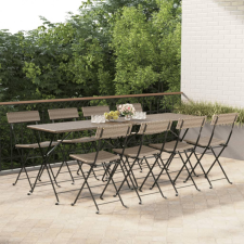 vidaXL 8 db szürke polyrattan összecsukható bisztrószék kerti bútor