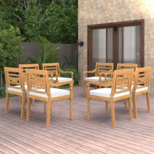 vidaXL 8 db tömör tíkfa Batavia szék párnákkal kerti bútor