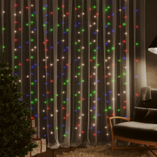 vidaXL 8 funkciós színes fényfüggöny 300 LED-del 3 x 3 m kültéri izzósor