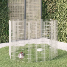 vidaXL 8 paneles horganyzott vas nyúlketrec 54x100 cm ketrec, szállítóbox rágcsálóknak