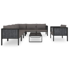 vidaXL 8 részes antracitszürke kerti polyrattan ülőgarnitúra párnákkal (49402) kerti bútor