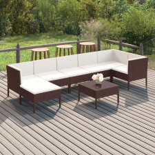 vidaXL 8 részes barna polyrattan kerti ülőgarnitúra párnákkal kerti bútor