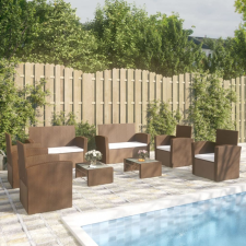 vidaXL 8 részes barna polyrattan kerti ülőgarnitúra párnákkal kerti bútor