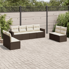vidaXL 8 részes barna polyrattan kerti ülőgarnitúra párnákkal kerti bútor