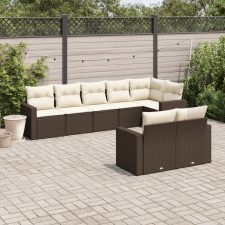 vidaXL 8 részes barna polyrattan kerti ülőgarnitúra párnákkal kerti bútor