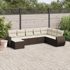 vidaXL 8 részes barna polyrattan kerti ülőgarnitúra párnákkal kerti bútor
