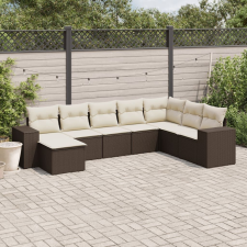 vidaXL 8 részes barna polyrattan kerti ülőgarnitúra párnákkal kerti bútor