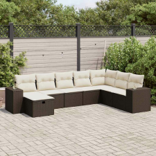 vidaXL 8 részes barna polyrattan kerti ülőgarnitúra párnákkal kerti bútor