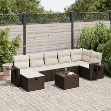 vidaXL 8 részes barna polyrattan kerti ülőgarnitúra párnákkal kerti bútor