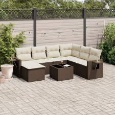 vidaXL 8 részes barna polyrattan kerti ülőgarnitúra párnákkal kerti bútor
