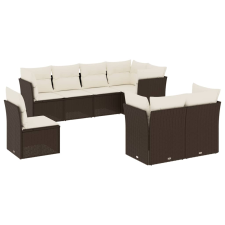 vidaXL 8 részes barna polyrattan kerti ülőgarnitúra párnákkal (3217933) kerti bútor