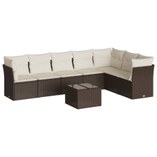 vidaXL 8 részes barna polyrattan kerti ülőgarnitúra párnákkal (3249592) kerti bútor