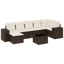 vidaXL 8 részes barna polyrattan kerti ülőgarnitúra párnákkal (3255230) kerti bútor