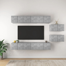 vidaXL 8 részes betonszürke forgácslap TV-szekrényszett bútor