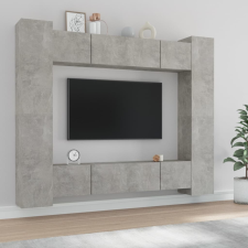 vidaXL 8 részes betonszürke szerelt fa TV-szekrényszett bútor