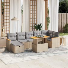 vidaXL 8 részes bézs polyrattan kerti ülőgarnitúra párnával kerti bútor