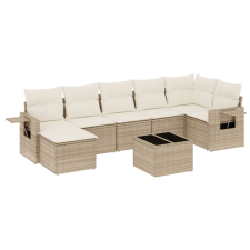 vidaXL 8 részes bézs polyrattan kerti ülőgarnitúra párnával (3220487) kerti bútor