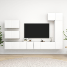 vidaXL 8 részes fehér forgácslap TV-szekrényszett bútor