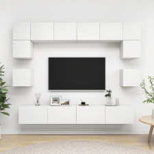 vidaXL 8 részes fehér forgácslap TV-szekrényszett bútor