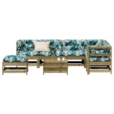 vidaXL 8 részes impregnált fenyőfa kerti ülőgarnitúra párnával kerti bútor