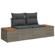 vidaXL 8 részes kertibútor készlet párnákkal, szürke polyrattan acacia kerti bútor