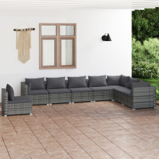 vidaXL 8-részes szürke polyrattan kerti ülőgarnitúra párnákkal kerti bútor
