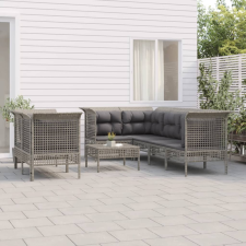 vidaXL 8 részes szürke polyrattan kerti ülőgarnitúra párnákkal kerti bútor