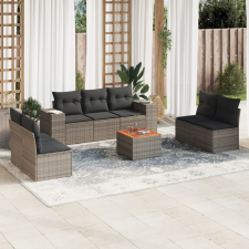 vidaXL 8-részes szürke polyrattan kerti ülőgarnitúra párnákkal kerti bútor