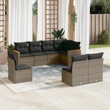 vidaXL 8-részes szürke polyrattan kerti ülőgarnitúra párnákkal kerti bútor