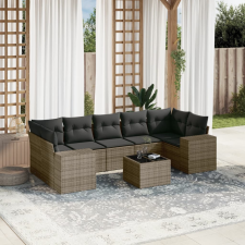 vidaXL 8-részes szürke polyrattan kerti ülőgarnitúra párnákkal kerti bútor