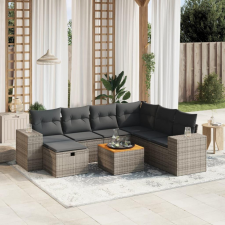 vidaXL 8-részes szürke polyrattan kerti ülőgarnitúra párnákkal kerti bútor