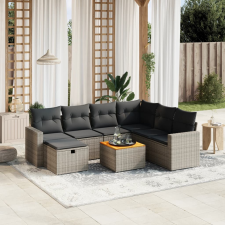 vidaXL 8-részes szürke polyrattan kerti ülőgarnitúra párnákkal kerti bútor