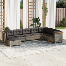 vidaXL 8 részes szürke polyrattan kerti ülőgarnitúra párnákkal kerti bútor