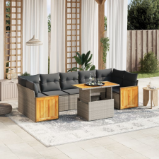 vidaXL 8 részes szürke polyrattan kerti ülőgarnitúra párnákkal kerti bútor