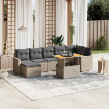 vidaXL 8 részes szürke polyrattan kerti ülőgarnitúra párnákkal kerti bútor
