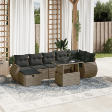 vidaXL 8 részes szürke polyrattan kerti ülőgarnitúra párnákkal kerti bútor