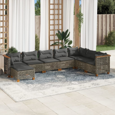 vidaXL 8 részes szürke polyrattan kerti ülőgarnitúra párnákkal kerti bútor