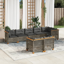 vidaXL 8 részes szürke polyrattan kerti ülőgarnitúra párnákkal kerti bútor