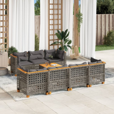 vidaXL 8 részes szürke polyrattan kerti ülőgarnitúra párnákkal kerti bútor